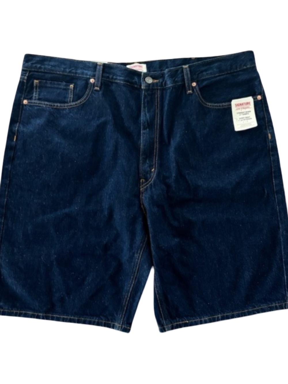 Levis Strauss Signature Men's Dark Blue Straight Denim Jean Shorts  42 X 11